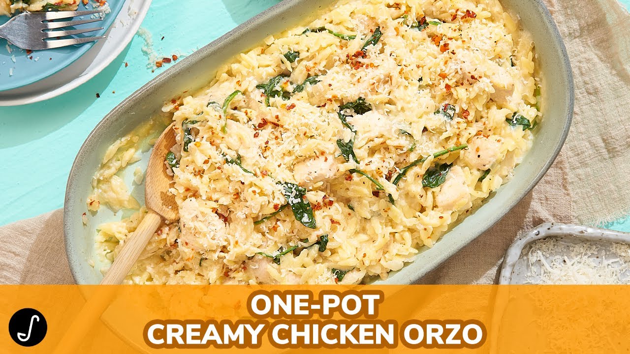 One Pot Creamy Chicken Orzo