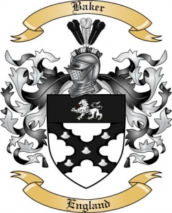 Baker Family Crest From England2 By The Tree Maker