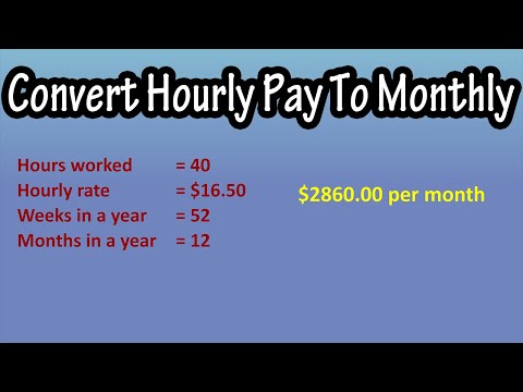 How To Calculate, Convert Monthly Salary, Earnings, Pay From Hourly Pay Rate - Formula Monthly Pay