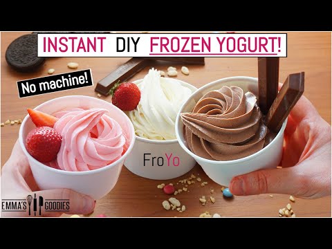 1 Minute, 3 Ingredient FROZEN YOGURT! *Instant* FroYo ICE CREAM RECIPE